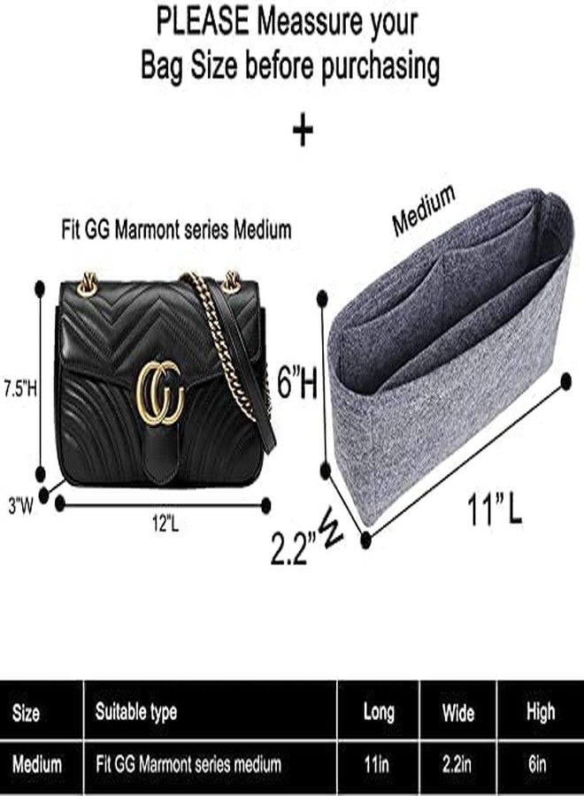 Advance Geotextiles Women Felt Fabric Purse Organizer Inserts for Ladies Shoulder Handbag, Tote, Hobo Bag Purse Divider, Multiple Storage Compartment (Black) (11x2.2x6) (Size - Medium MG) - Image 5